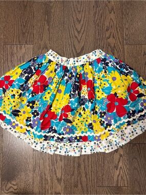 Kids Floral Tiered Skirt in Yellow, Red & Blue